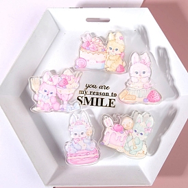 Acrylic Spring Clips, Easter Theme, for Ticket, Note, Photo, Snack Bags, Office School Supplies, Rabbit