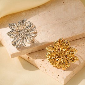 Регулируемые 304 манжеты из нержавеющей стали для женщин, цветок