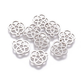 201 Stainless Steel Charms, Laser Cut, Flower