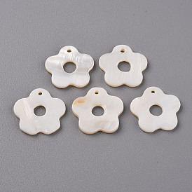 Natural Freshwater Shell Pendants, Flower