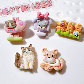 Непрозрачная смола декодирует кабошоны, форма кошки, собака и поручень