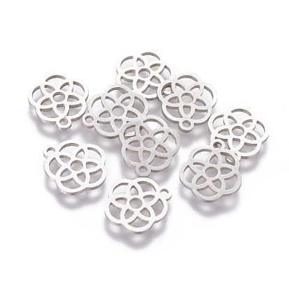 201 Stainless Steel Charms, Laser Cut, Flower
