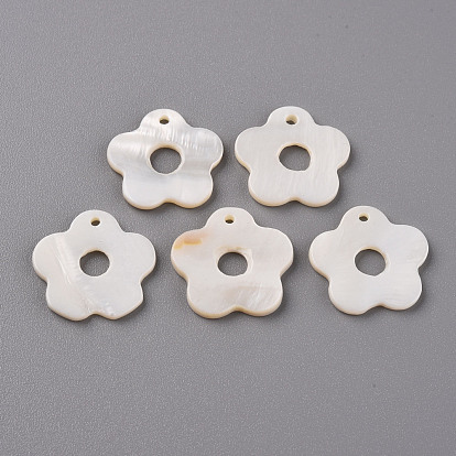 Natural Freshwater Shell Pendants, Flower