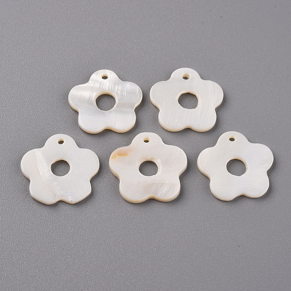 Natural Freshwater Shell Pendants, Flower