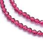 Natural Garnet Beads Strand, Faceted, Round