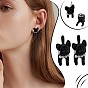 Alloy Cartoon Dog Front Back Stud Earrings, Animal Jewelry for Women