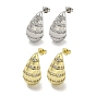 Boucles d'oreilles en laiton plaqué en forme de larme, micro pavé, zircone cubique, pour femmes, sans cadmium et sans plomb, plaqué longue durée