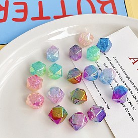 Transparent perles acryliques craquelés, cube