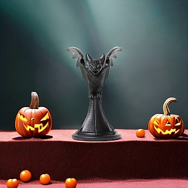 Halloween Horror Statue Bat Candle Holder Decoration Animal Resin Craft Sculpture Home Decoration