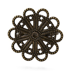 Латунные кольца хвостовиков, филигранное кольцо баз, для античные кольца делает, регулируемый, цветок, 17 мм