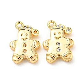 Brass Micro Pave Cubic Zirconia Charms, Human