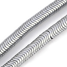 Electroplated Synthetic Non-magnetic Hematite Beads Strands, Wavy Disc