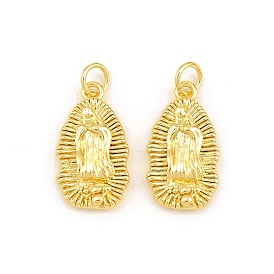 Colgantes de latón, dijes de lágrima con virgen maría, sin plomo y cadmio, chapado en rack, larga duración plateado