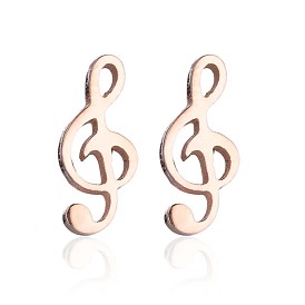 Fashionable Stainless Steel Music Note Earrings - Minimalist, Versatile, Elegant Jewelry.
