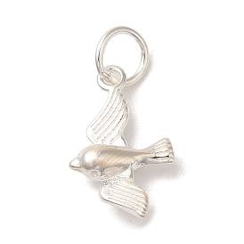 925 Sterling Silver Bird Charms with Jump Rings