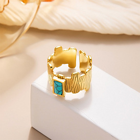 304 регулируемые открытые манжеты из нержавеющей стали, с синтетическими бирюзовый