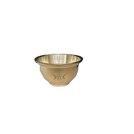 Calice d'autel, calice en laiton, mini bol d'autel à motif triple lune, vaisselle rituelle pour communions