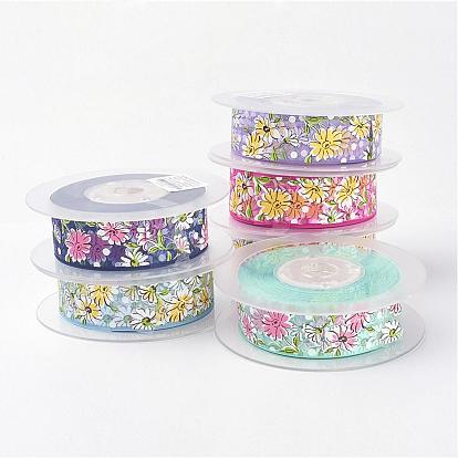 Полиэстер органза ленты, цветок, напечатанный