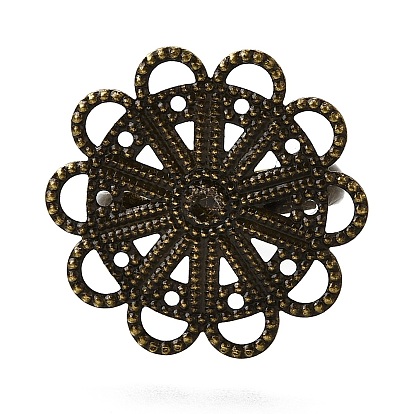 Латунные кольца хвостовиков, филигранное кольцо баз, для античные кольца делает, регулируемый, цветок, 17 мм