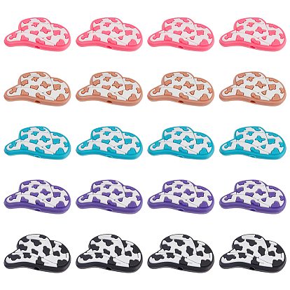 30 шт. 5 стили пластиковые бусины из ПВХ, ковбойской шляпе