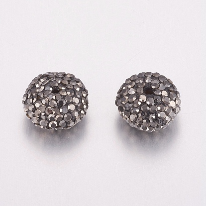 Бусины со стразами, полимерная глина , рондель