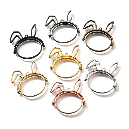 Подвески из сплава с вращающейся оправой и открытым задним безелем в виде кролика, для diy уф смолы, эпоксидная смола, без кадмия, без никеля и без свинца
