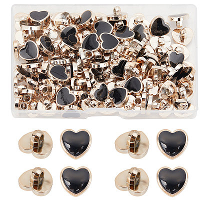 100шт ccb пластиковые пуговицы с хвостовиком, с эмалью, сердце