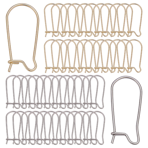 170 шт. 2 стили 304 фурнитура для сережек-колец из нержавеющей стали в форме почки