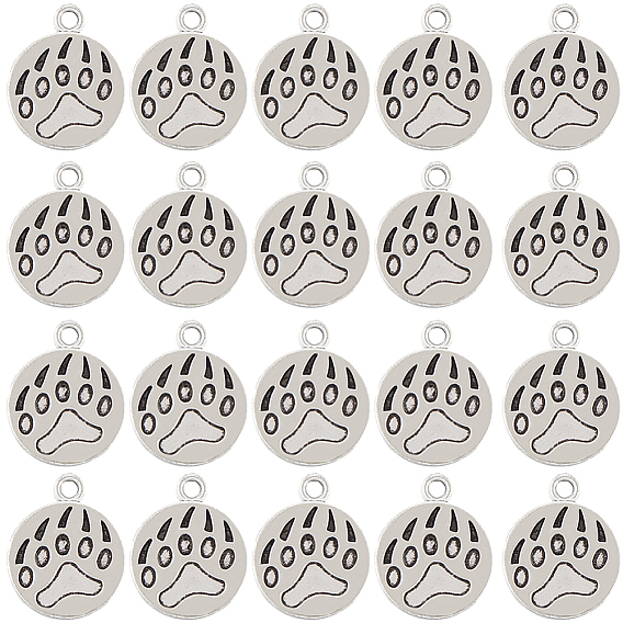 80шт. эмалевая подвеска в тибетском стиле с отпечатком собачьей лапы