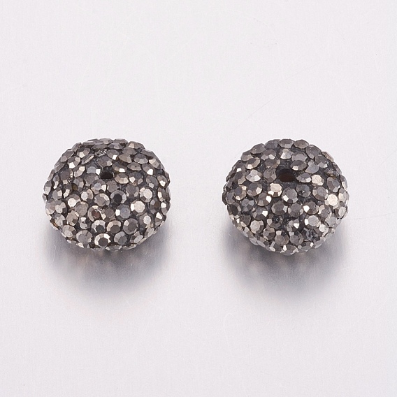 Бусины со стразами, полимерная глина , рондель