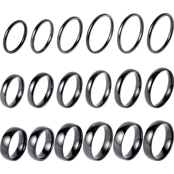 18шт. 18 стилей колец из нержавеющей стали