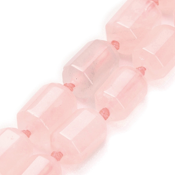 Природного розового кварца нитей бисера, граненые, колонка
