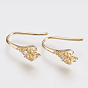 Латунные крючки для сережек, с кубическим цирконием и горизонтальной петлей, капля, без никеля 