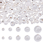 150Pcs 5 Styles Brass Beads, Long-Lasting Plated, Frosted Round, Nickel Free