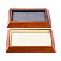 Rectangle Wood Pesentation Jewelry Bracelets Display Tray, Covered with Microfiber, Coin Stone Organizer
