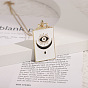 Retro Eye Pendant Copper Plated with Real Gold Drip Oil Geometric Hip Hop Necklace