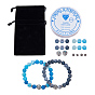 DIY Bracelet Making, with Natural Agate Bead and Rhinestone Spacer Bead, Crystal Thread