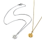 304 pendentifs en acier inoxydable, plat et circulaire avec fleur