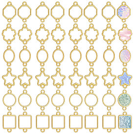 48 шт. 6 стили цинковый сплав открытая задняя рамка соединительные подвески, для diy уф смолы, эпоксидная смола, Прессованные цветочные украшения, разнообразные