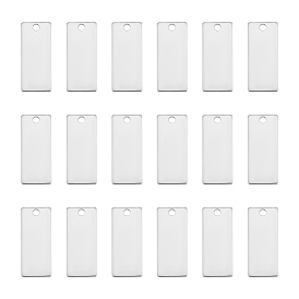 20 шт. 201 подвески из нержавеющей стали, прямоугольные, штамповка пустой метки