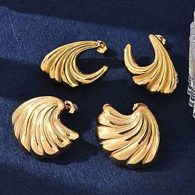 304 серьги-гвоздики из нержавеющей стали в виде морской волны