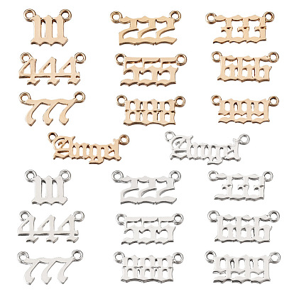 Сплав цинка кулон, слово «ангел» и 201 набор подвесок из нержавеющей стали, лазерная резка, число 1~9