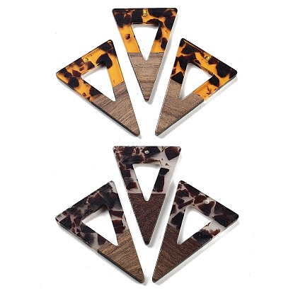 Ореховое дерево с подвеской из смолы, треугольные