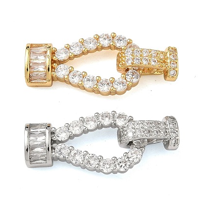 Латунное микропейв, прозрачный кубический цирконий, складные застежки, слеза