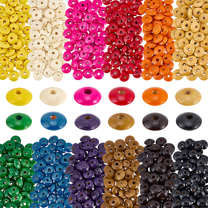 600 шт 12 цвета деревянных бусин, рондель