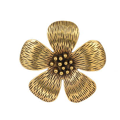 Estilo tibetano colgantes de flor de la aleación, 52x52x6.5 mm, agujero: 5 mm