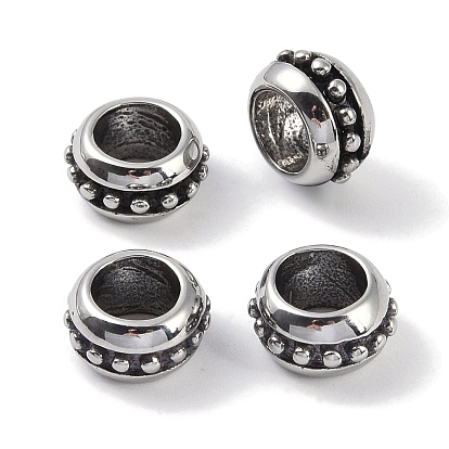 316 европейские бусины из хирургической нержавеющей стали, бусины с большим отверстием, рондель