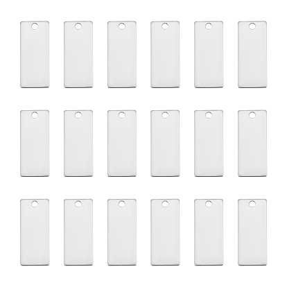 20 шт. 201 подвески из нержавеющей стали, прямоугольные, штамповка пустой метки