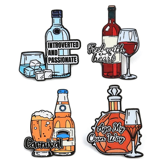 Броши из винной эмали, булавки для лацканов из сплава для одежды рюкзака, чёрные