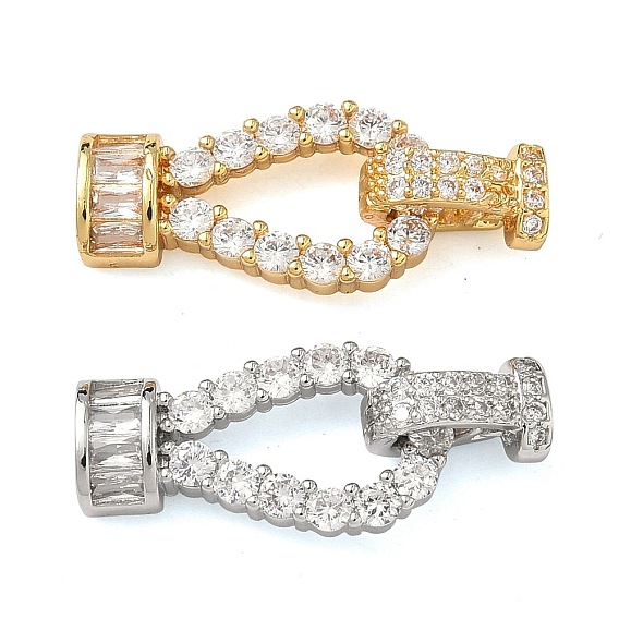 Латунное микропейв, прозрачный кубический цирконий, складные застежки, слеза